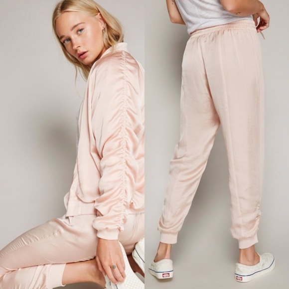 Free People Luxe Satin Jogger Pants - Picture 4 of 4